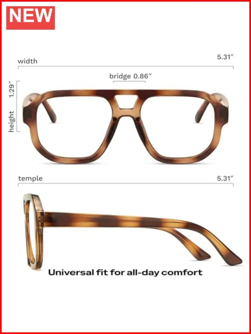 Retro Aviator Blue Light Blocking Glasses for Women Men with Case